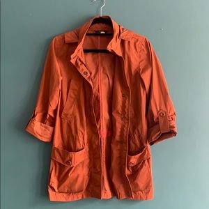 J Crew Burn Orange Windbreaker Jacket